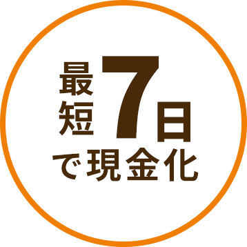 最短7日で現金化