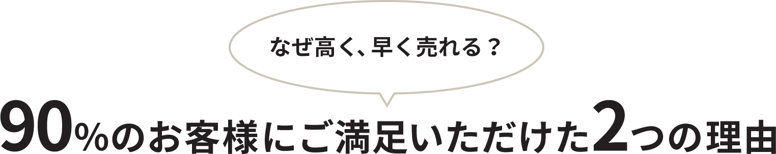 90％のお客様にご満足いただけた2つの理由